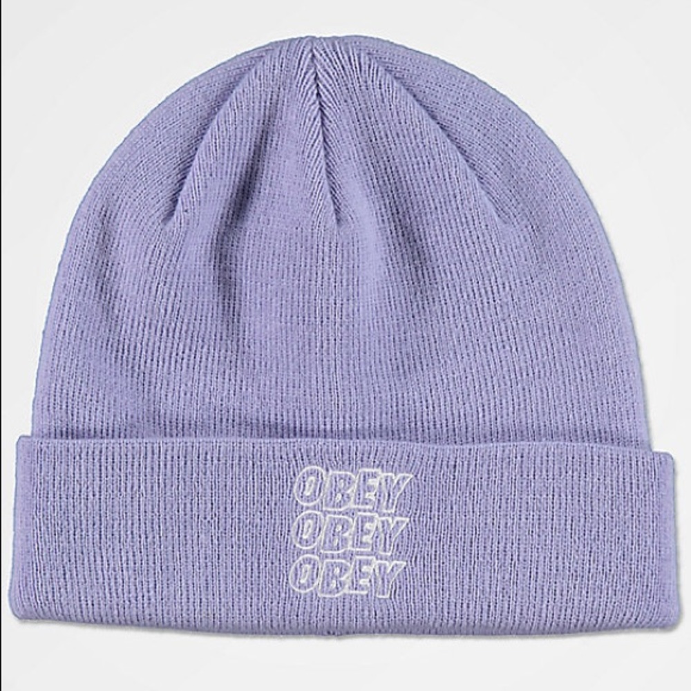 NWT OBEY Zumiez Static Lavendar Beanie